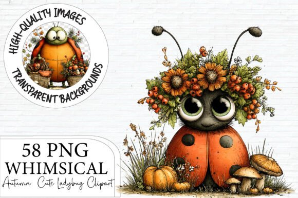 Download Whimsical Autumn Cute Ladybug Clipart - Cute Collection