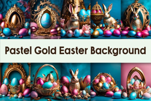 Download Pastel Gold Easter Background - Easter Collection