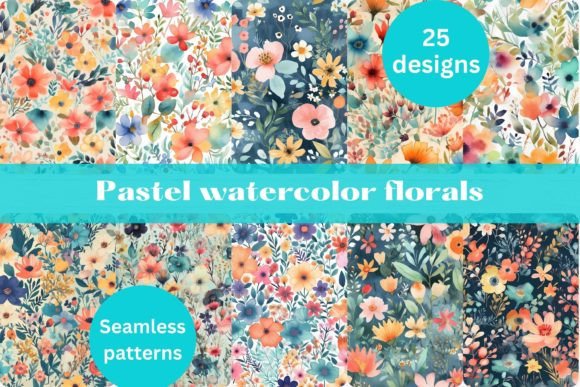 Download Watercolor Flowers Repeating Pattern - Flowers Collection