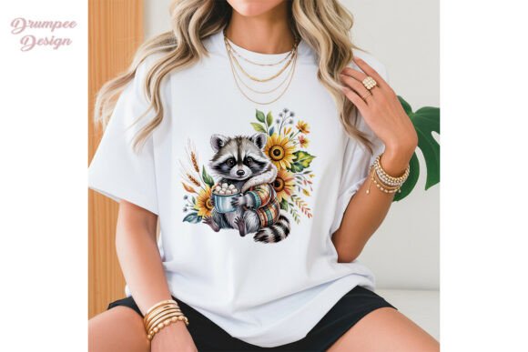 Download Cute Raccoon Fall Flowers PNG Clipart - Flowers Collection