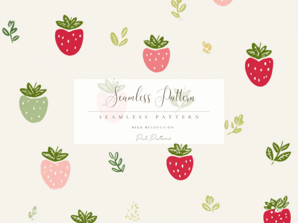 Download Cute Strawberry Seamless Pattern PNG with Background - Cute Collection