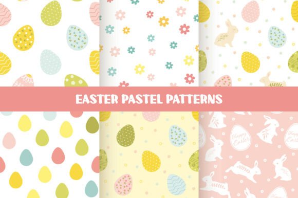 Download Easter Pastel Patterns Vector Set - Easter Collection