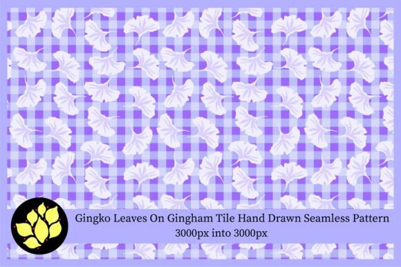 Download Lilac Gingham Ginkgo Leaves Pattern - Leaves pattern Collection