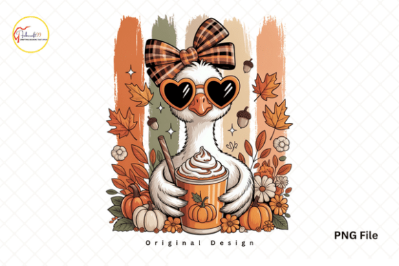 Download Pumpkin Spice Coffee Fall Cute Goose PNG - Cute Collection