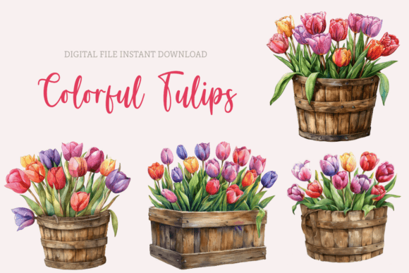 Download Watercolor Tulips Clipart Spring Flowers - Flowers Collection