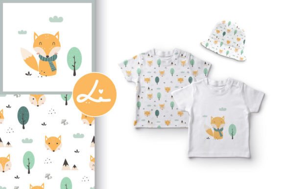 Download Cute Pattern with Fox and Forest - Cute Collection