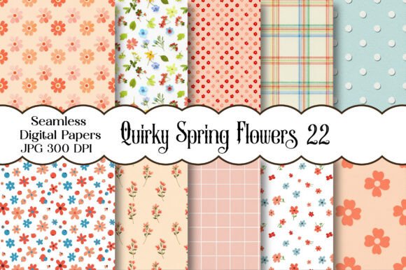 Download Quirky Spring Flowers Seamless Papers - Flowers Collection