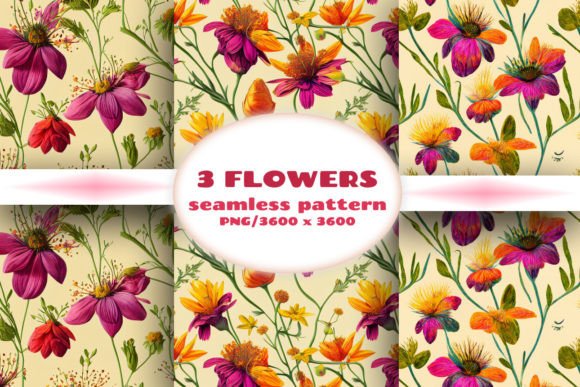 Download Seamless Patterns with Flowers - Flowers Collection