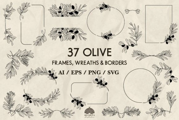 Download Olive Frames, Wreaths &amp; Borders SVG PNG - Olive Collection