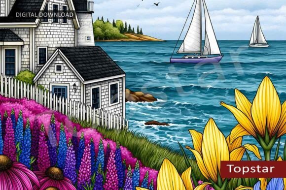 Download Coastal Flowers Seaside Summer Wall Art - Flowers Collection