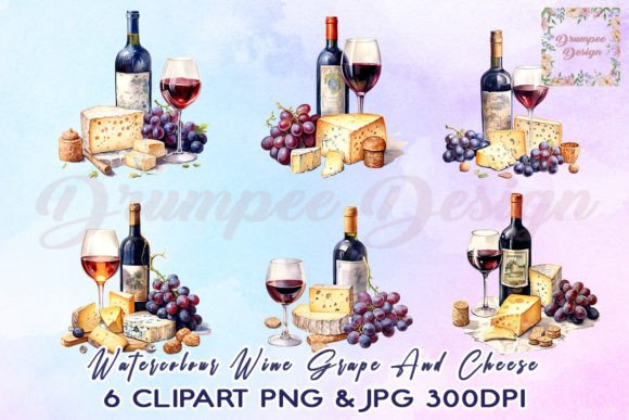 Download Wine Grape and Cheese Clipart - Premium Resources