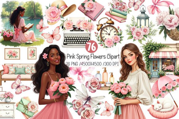Download Pink Spring Flowers Clipart - Flowers Collection