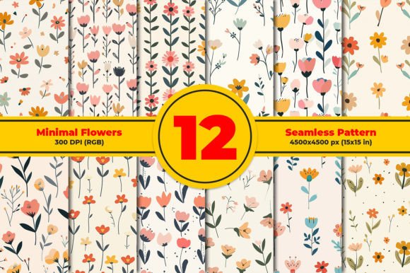 Download Minimal Flowers Seamless Pattern - Flowers Collection