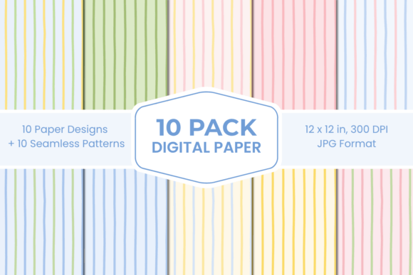 Download Pastel Easter Stripes Digital Paper Pack - Easter Collection