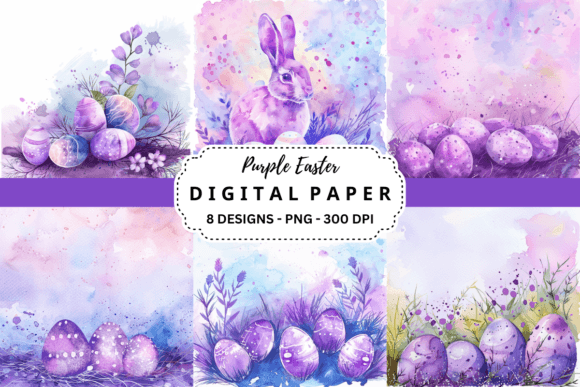 Download Watercolor Purple Easter Background - Easter Collection