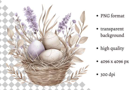 Download Watercolor Lavender Easter Illustration - Easter Collection