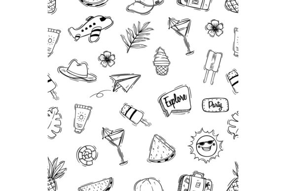 Download Cute Summer Icons Seamless Pattern - Cute Collection