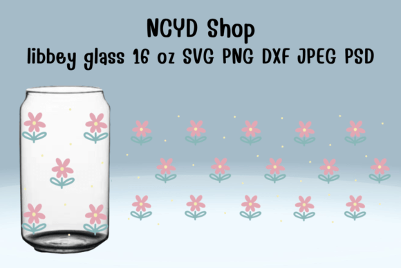 Download Minimal Flowers Libbey Glass Svg 16oz  F - Flowers Collection