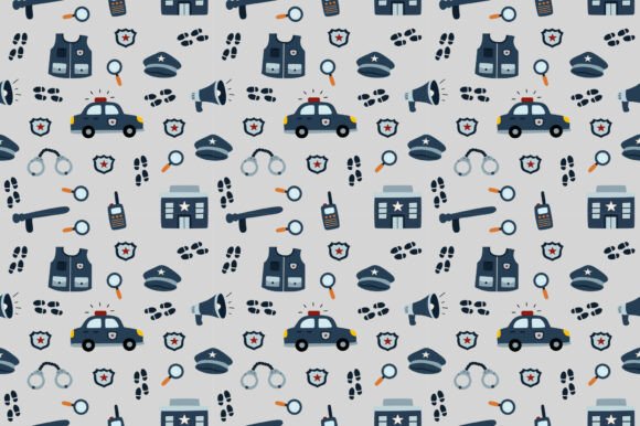 Download Cute Police Icons Seamless Pattern - Cute Collection
