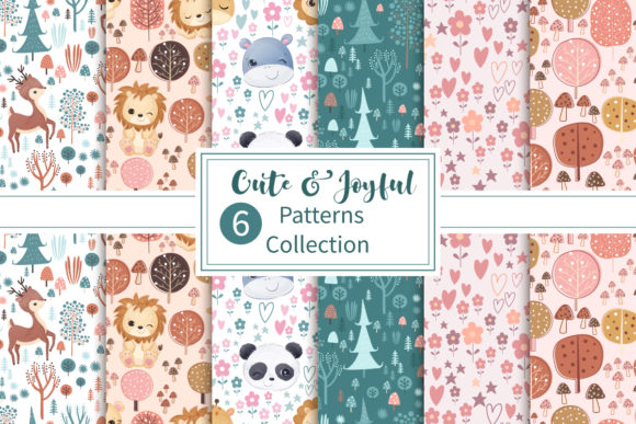 Download Cute and Joyful Seamless Patterns Set - Cute Collection