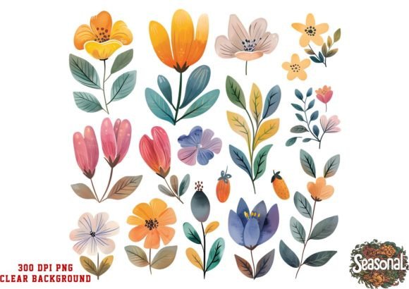 Download Cute Cartoon Autumn Flowers Clipart - Flowers Collection