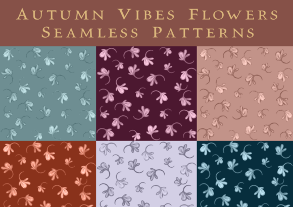 Download Autumn Colors Cute Floral Pattern Set - Cute Collection