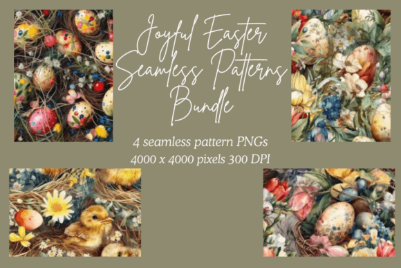 Download Joyful Easter Seamless Patterns Bundle - Easter Collection