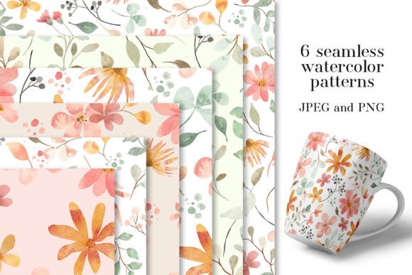 Download Seamless Patterns with Wildflowers - Flowers Collection