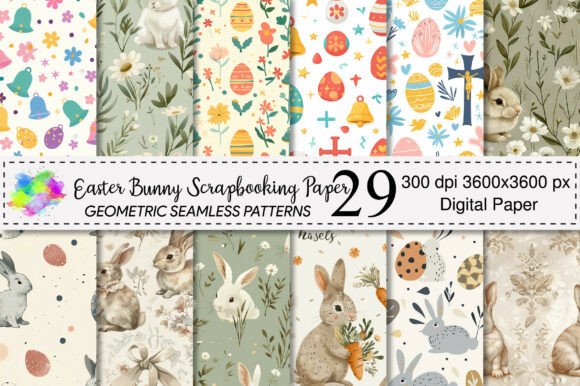 Download Easter Bunny Scrapbooking Paper - Easter Collection