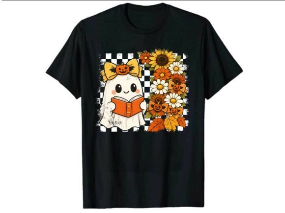 Download Cute Ghost Reader Halloween T-Shirt - Cute Collection