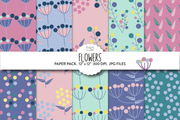 Download Minimal Flowers Digital Paper, Flowers - Flowers Collection