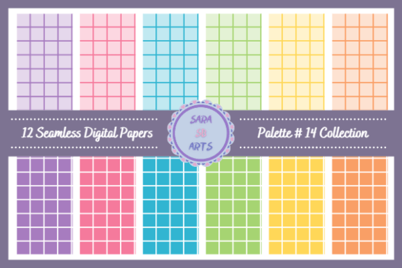 Download Seamless Rainbow Grid Digital Papers - Rainbow grid Collection