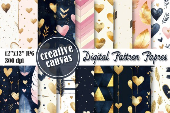 Download Cute Heart &amp; Love Digital Paper Bundle - Cute Collection