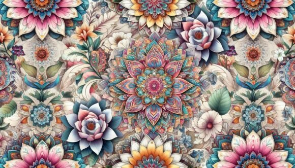 Download Bohemian Mandala Flowers - Flowers Collection